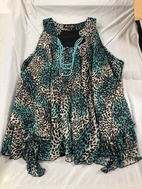 Amanda collection blue pearl blouse